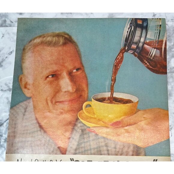 Nescafe Instant Coffee Hunger Vintage Print Ad 1950s Mid Century Kitchen Decor - Picture 4 of 6